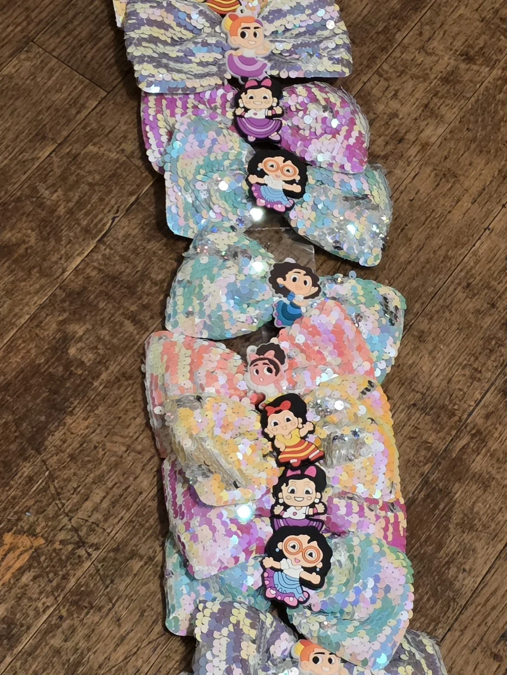Sequin Character Hair Bows for Kids - Multicolor